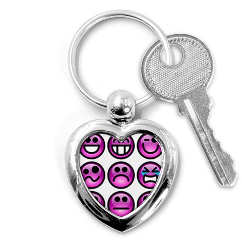 Chronic Pain Emoticons Key Chain (Heart) from ArtsNow.com Front