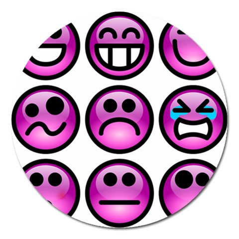 Chronic Pain Emoticons Magnet 5  (Round) from ArtsNow.com Front