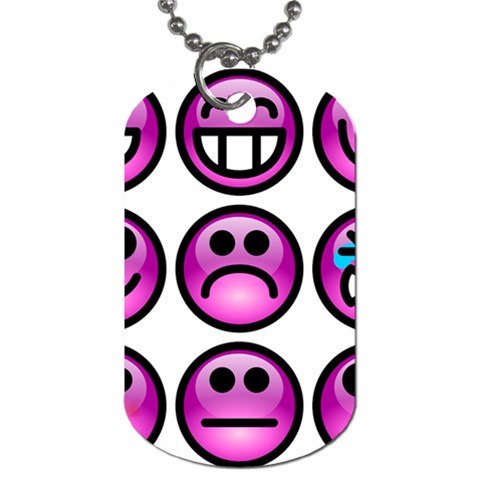 Chronic Pain Emoticons Dog Tag (One Sided) from ArtsNow.com Front