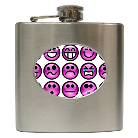 Chronic Pain Emoticons Hip Flask from ArtsNow.com Front