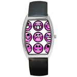 Chronic Pain Emoticons Tonneau Leather Watch