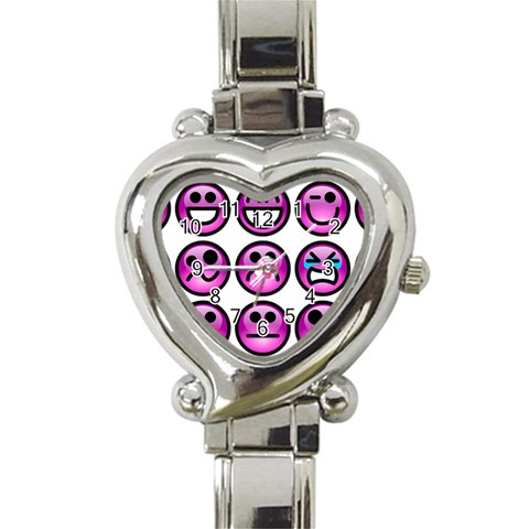 Chronic Pain Emoticons Heart Italian Charm Watch  from ArtsNow.com Front