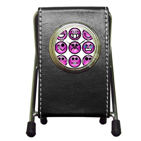 Chronic Pain Emoticons Stationery Holder Clock from ArtsNow.com Front