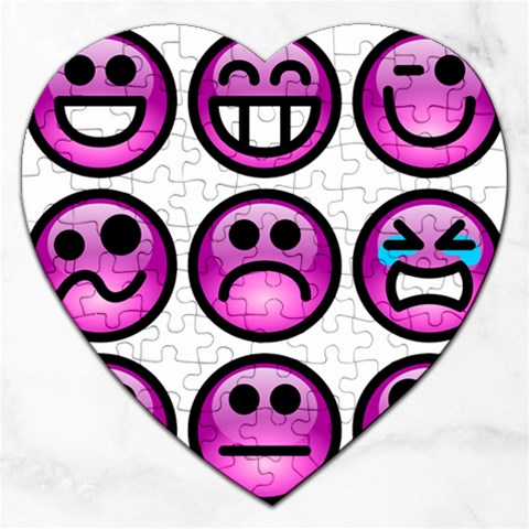 Chronic Pain Emoticons Jigsaw Puzzle (Heart) from ArtsNow.com Front