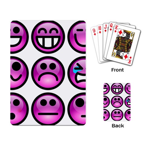 Chronic Pain Emoticons Playing Cards Single Design from ArtsNow.com Back