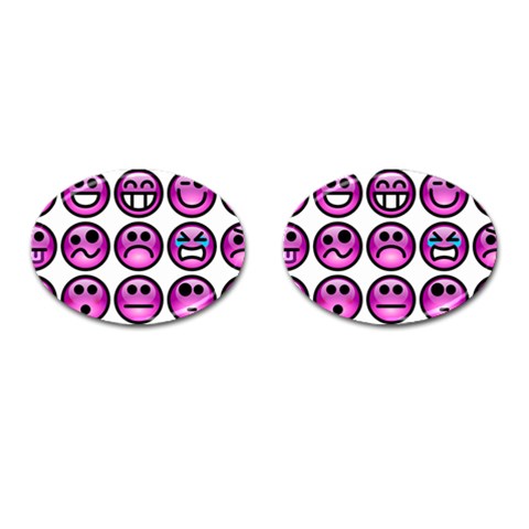 Chronic Pain Emoticons Cufflinks (Oval) from ArtsNow.com Front(Pair)