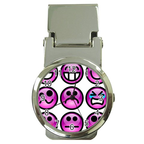 Chronic Pain Emoticons Money Clip with Watch from ArtsNow.com Front