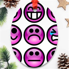 Chronic Pain Emoticons Oval Ornament (Two Sides) from ArtsNow.com Front