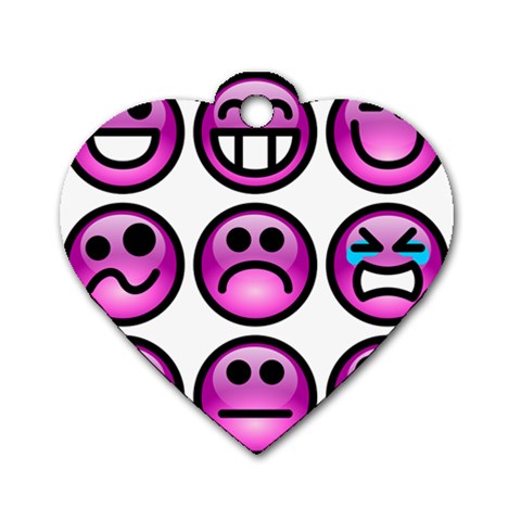 Chronic Pain Emoticons Dog Tag Heart (Two Sided) from ArtsNow.com Front