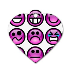 Chronic Pain Emoticons Dog Tag Heart (Two Sided) from ArtsNow.com Front