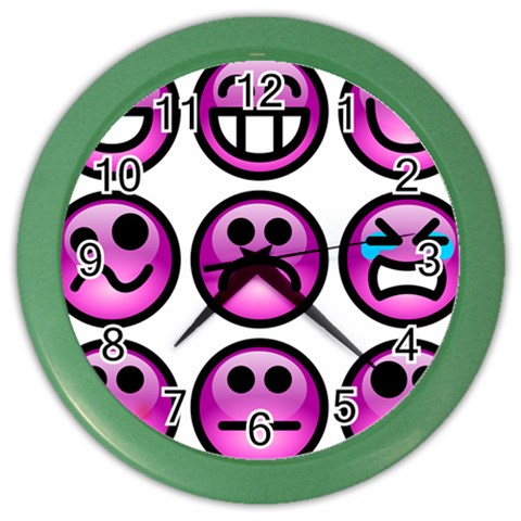 Chronic Pain Emoticons Wall Clock (Color) from ArtsNow.com Front