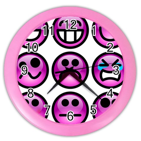 Chronic Pain Emoticons Wall Clock (Color) from ArtsNow.com Front