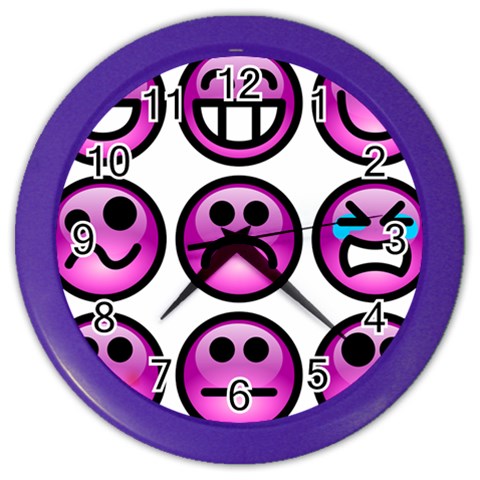 Chronic Pain Emoticons Wall Clock (Color) from ArtsNow.com Front