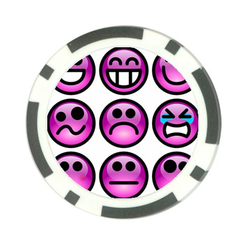 Chronic Pain Emoticons Poker Chip from ArtsNow.com Front