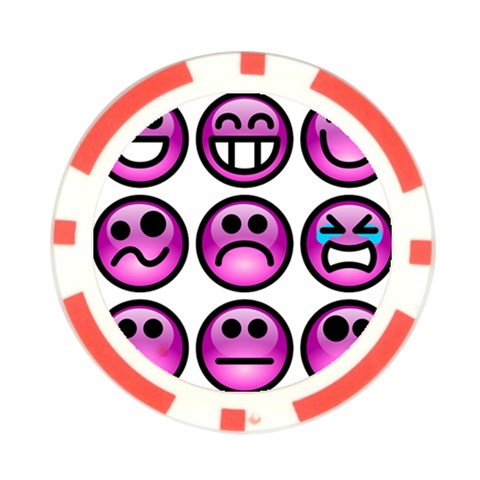 Chronic Pain Emoticons Poker Chip from ArtsNow.com Front