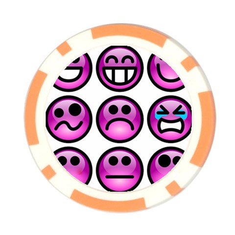 Chronic Pain Emoticons Poker Chip from ArtsNow.com Front