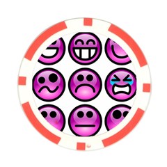 Chronic Pain Emoticons Poker Chip from ArtsNow.com Front