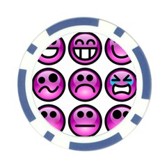 Chronic Pain Emoticons Poker Chip from ArtsNow.com Front