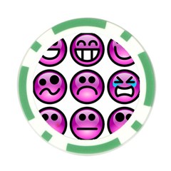 Chronic Pain Emoticons Poker Chip from ArtsNow.com Back