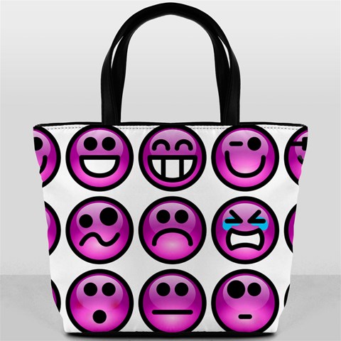 Chronic Pain Emoticons Bucket Handbag from ArtsNow.com Front