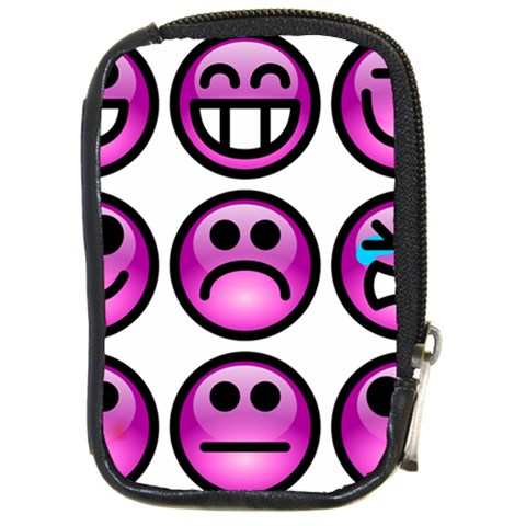 Chronic Pain Emoticons Compact Camera Leather Case from ArtsNow.com Front