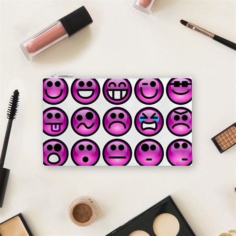 Chronic Pain Emoticons Cosmetic Bag (Small) from ArtsNow.com Front