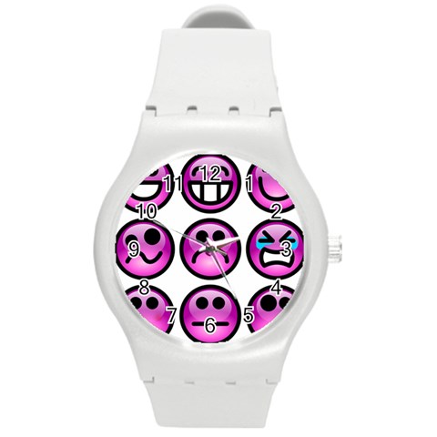 Chronic Pain Emoticons Plastic Sport Watch (Medium) from ArtsNow.com Front