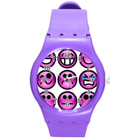 Chronic Pain Emoticons Plastic Sport Watch (Medium) from ArtsNow.com Front