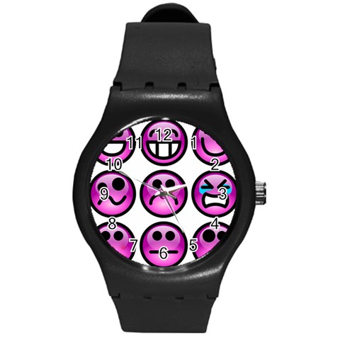 Chronic Pain Emoticons Plastic Sport Watch (Medium) from ArtsNow.com Front