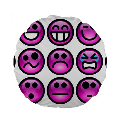 Chronic Pain Emoticons 15  Premium Round Cushion  from ArtsNow.com Back