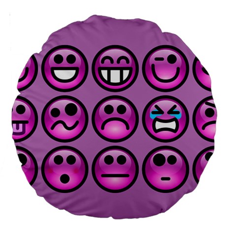 Chronic Pain Emoticons 18  Premium Round Cushion  from ArtsNow.com Back