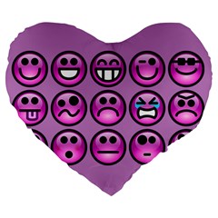 Chronic Pain Emoticons 19  Premium Heart Shape Cushion from ArtsNow.com Front