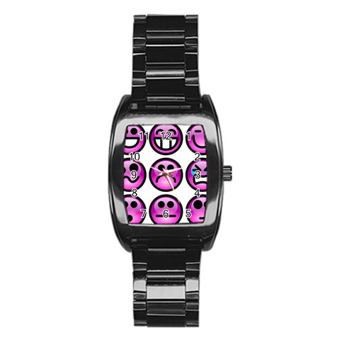 Chronic Pain Emoticons Stainless Steel Barrel Watch from ArtsNow.com Front