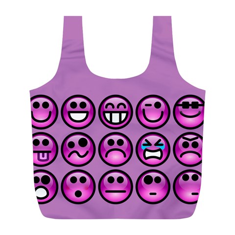 Chronic Pain Emoticons Reusable Bag (L) from ArtsNow.com Front