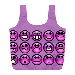 Chronic Pain Emoticons Reusable Bag (L) from ArtsNow.com Front