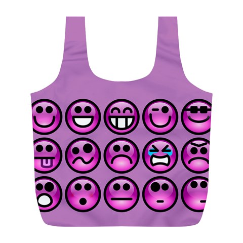 Chronic Pain Emoticons Reusable Bag (L) from ArtsNow.com Back