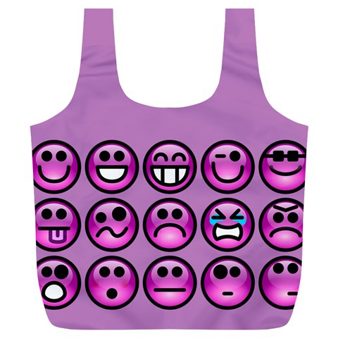 Chronic Pain Emoticons Reusable Bag (XL) from ArtsNow.com Back