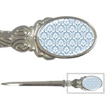 White On Light Blue Damask Letter Opener