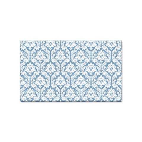 White On Light Blue Damask Sticker (Rectangle) from ArtsNow.com Front