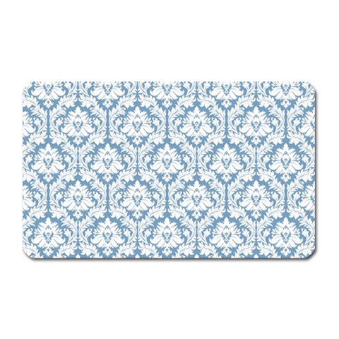 White On Light Blue Damask Magnet (Rectangular) from ArtsNow.com Front