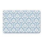 White On Light Blue Damask Magnet (Rectangular)