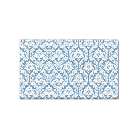 White On Light Blue Damask Sticker 100 Pack (Rectangle) from ArtsNow.com Front