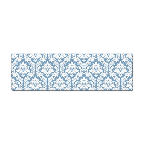 White On Light Blue Damask Bumper Sticker 10 Pack from ArtsNow.com Front