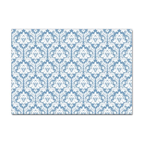 White On Light Blue Damask A4 Sticker 10 Pack from ArtsNow.com Front