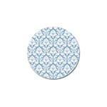 White On Light Blue Damask Golf Ball Marker 4 Pack