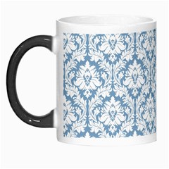 White On Light Blue Damask Morph Mug from ArtsNow.com Left