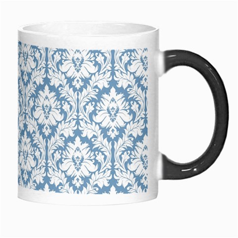 White On Light Blue Damask Morph Mug from ArtsNow.com Right