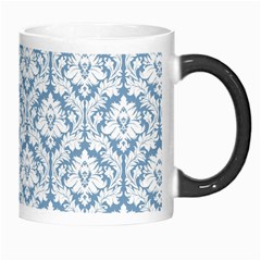 White On Light Blue Damask Morph Mug from ArtsNow.com Right