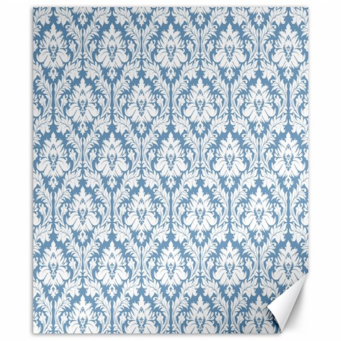 White On Light Blue Damask Canvas 8  x 10  (Unframed) from ArtsNow.com 8.15 x9.66  Canvas - 1