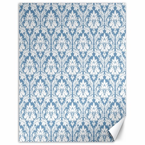 White On Light Blue Damask Canvas 12  x 16  (Unframed) from ArtsNow.com 11.86 x15.41  Canvas - 1